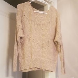 Distressed tan sweater